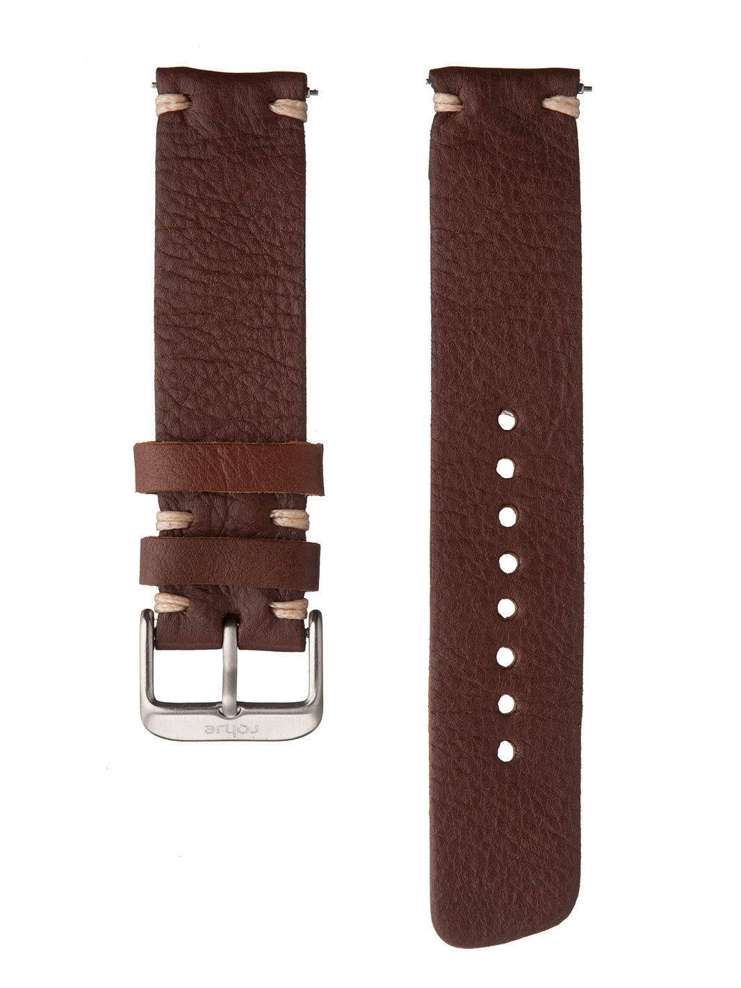 Rohje tumman ruskean värinen poronnahkaranneke #strap_dark-brown